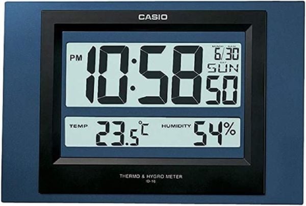 Casio ID-16S-2DF Dijital Termometreli Nem Ölçer Masa ve Duvar Saati