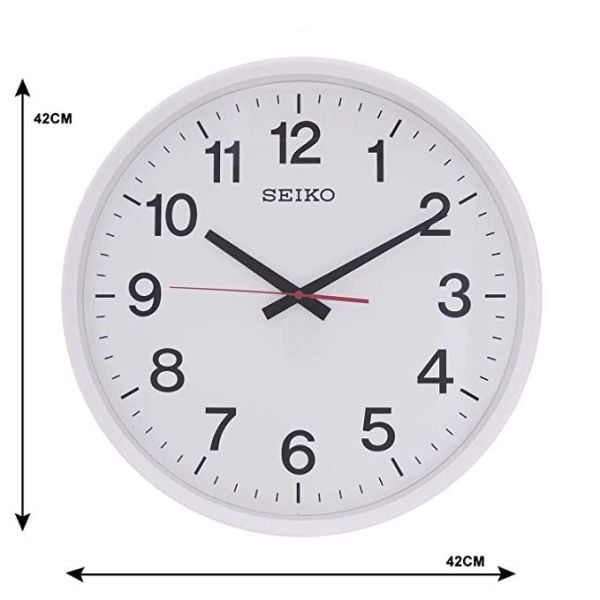 Seiko QXA700W Sessiz Akar Saniyeli Beyaz Plastik Kasa Analog Duvar Saati