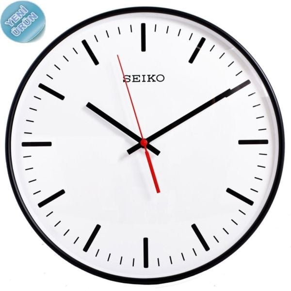 Seiko QXA701K Sessiz Saniye İbreli Beyaz Kadranlı Dekoratif Analog Duvar Saati