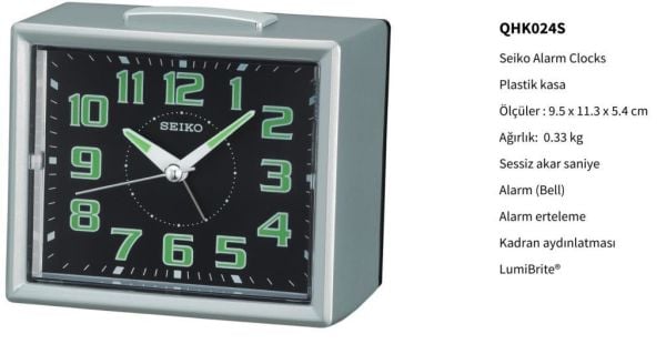 Seiko QHK024S Alarmlı Anakog Masa Saati