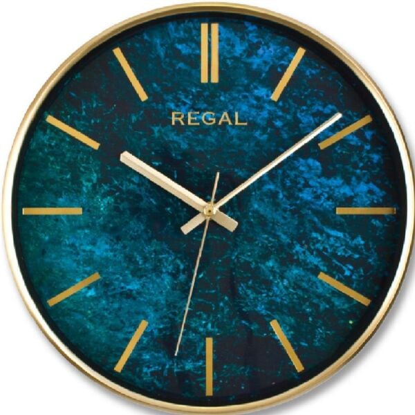 Regal 0250 GH2 İnce Çerçeve Oniks Mermer Desen Sessiz Duvar Saati