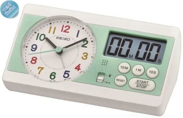 Seiko QHE152W Alarmlı Kronometreli Anakog Masa Saati