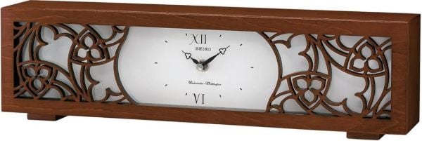 Seiko QXJ017B Melodili Ahşap Kasa Sessiz Masa Saati