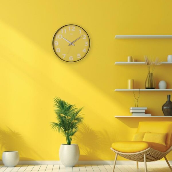 Klik K-Simplex Sarı Joy Serisi 37.5 cm Sessiz Duvar Saati