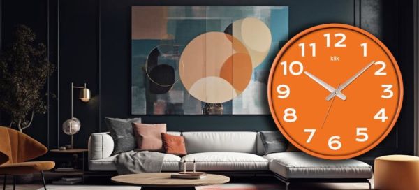 Klik K-Simplex Turuncu Joy Serisi 37.5 cm Sessiz Duvar Saati