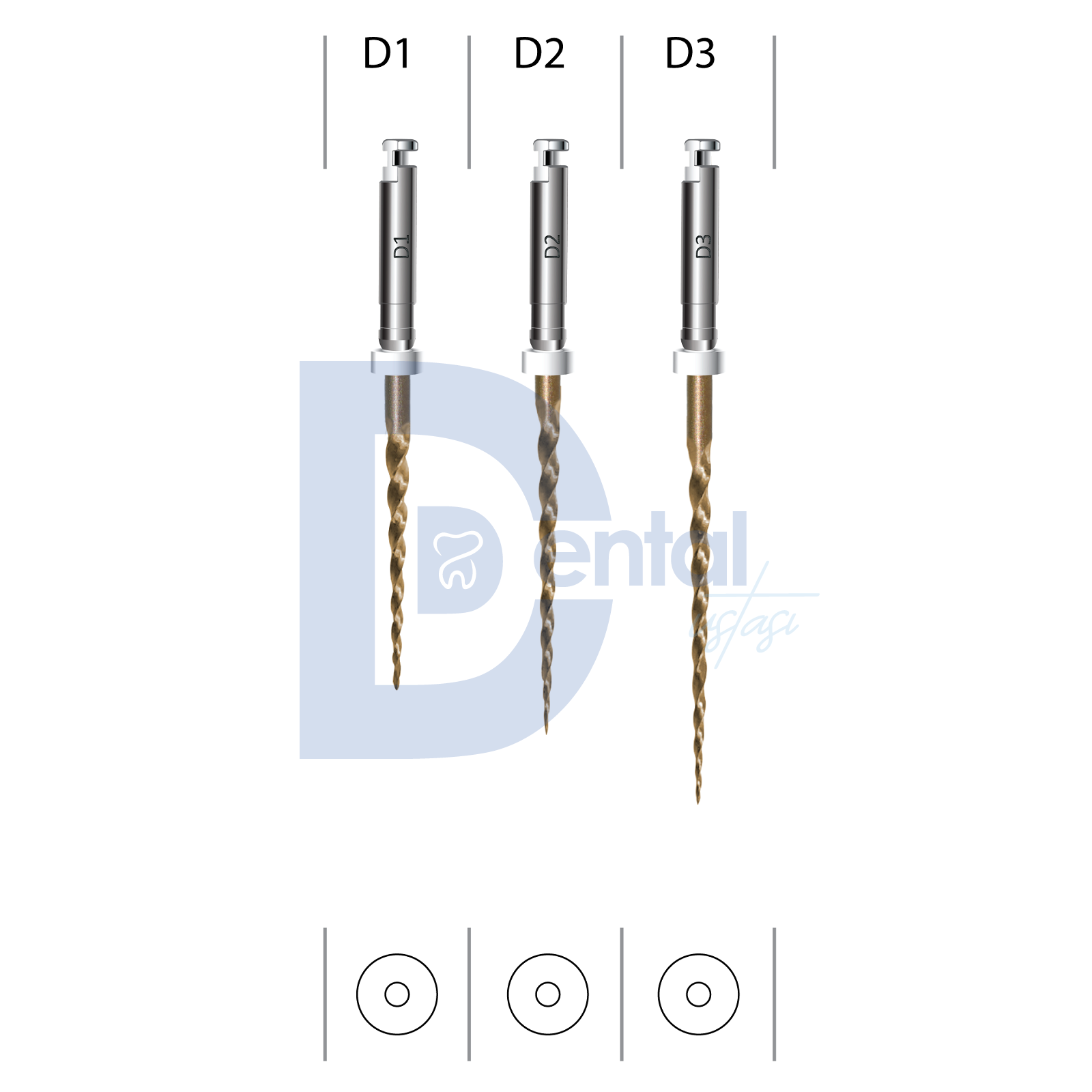 Endoart Retreatment Gold D1-D3 Kanal Eğesi 6'lı