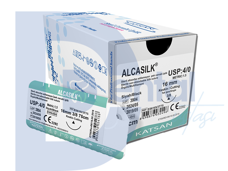 Katsan Alcasilk 4/0 Ters Keskin 18 mm 12'li