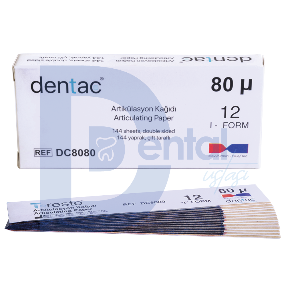 Dentac Artikülasyon Kağıdı 12'li Düz