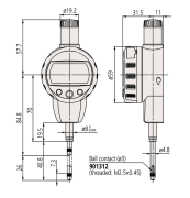 Mitutoyo Dijital Komparatör Saati 25.4mm | 543-470B