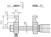 Mitutoyo Kaliper Çene İçi Mikrometre 25-50mm, 0,01mm | 145-186