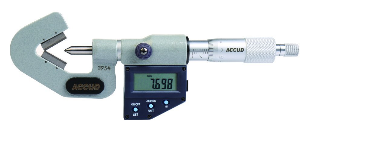 ACCUD Dijital V-Yataklı Mikrometre 1-50mm | 334 Dijital Serisi