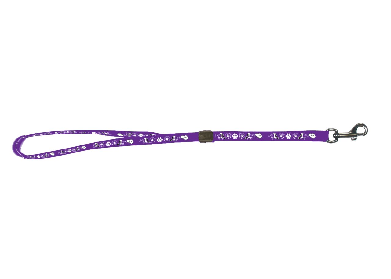 Grooming Noose with Pawprint Purple Nylon Noose