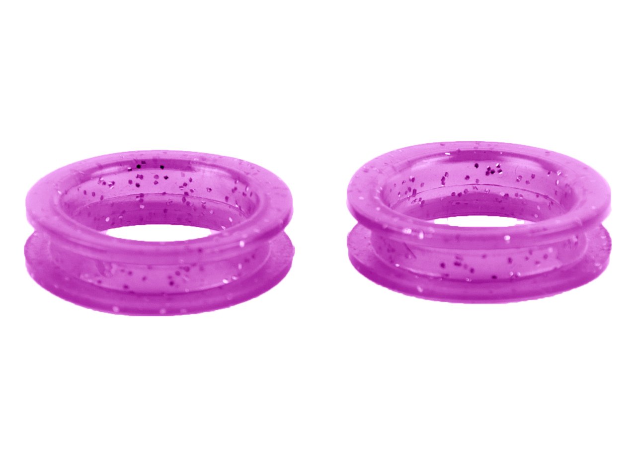 Finger Ring 21mm Fine Purple Glitter Scissor rings 2 Pcs