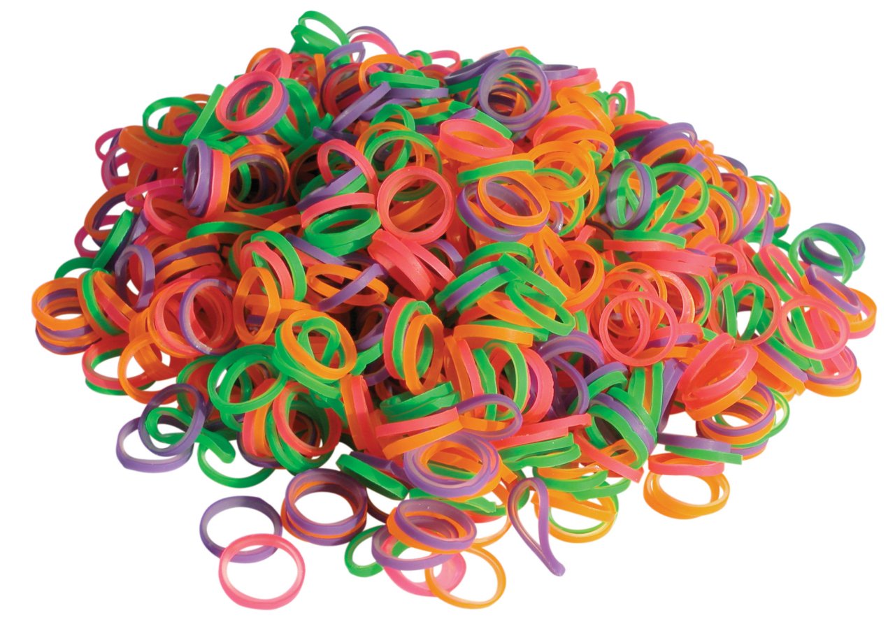 Latex Bands Neon Medium-Medium - 1000 pcs Top Knot Bands