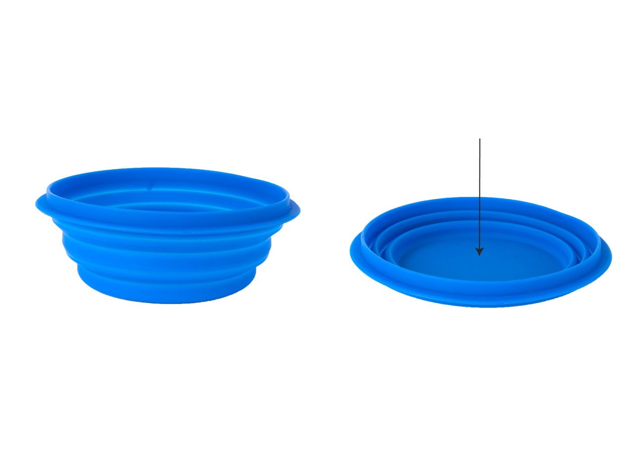 Travel Pop-up Silicone Pet Bowl 1L Blue Bowl