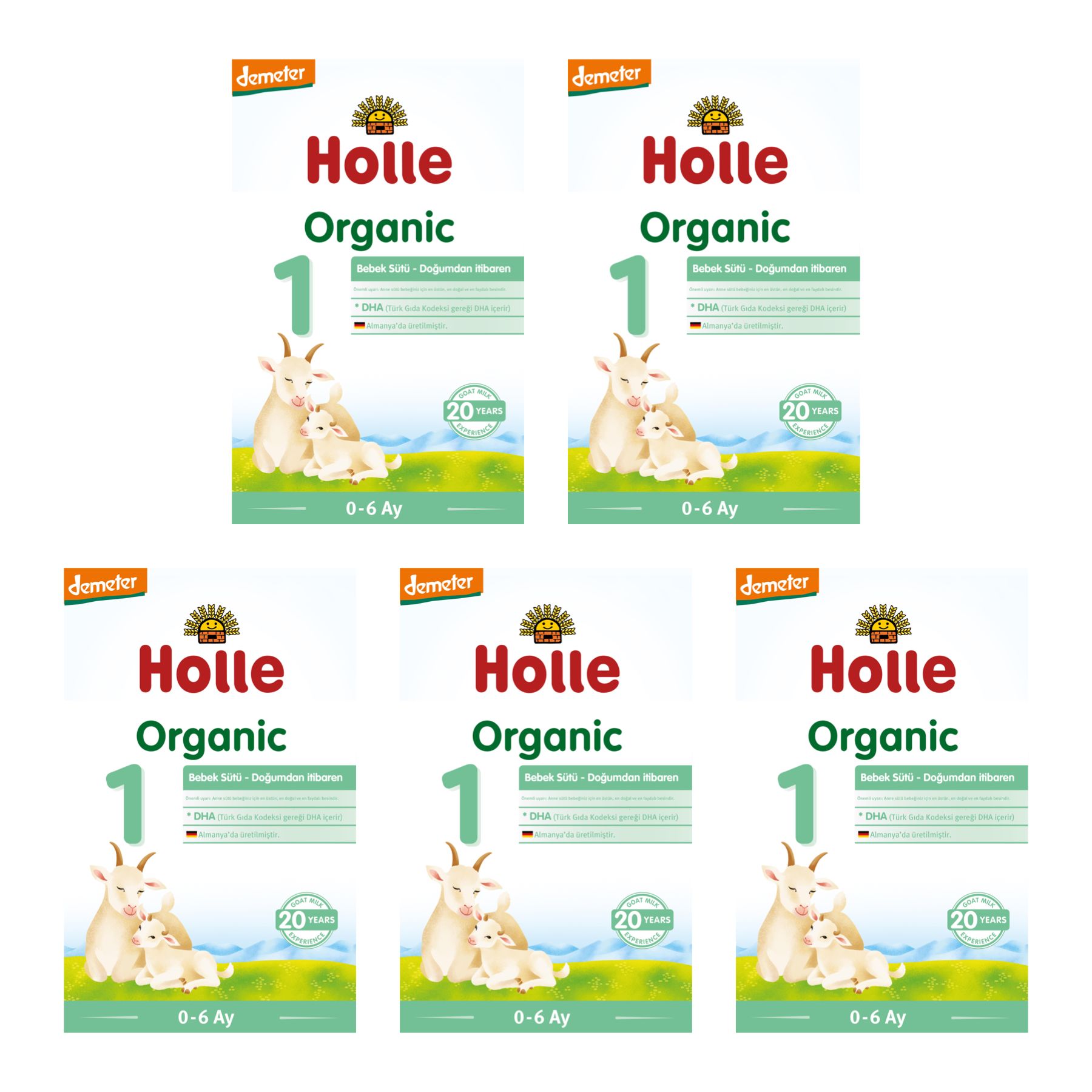 Holle Organik Keçi Bebek Sütü 1 400 gr 5 Adet