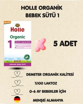 Holle Organik Bebek Sütü 1 400 gr 5 Adet