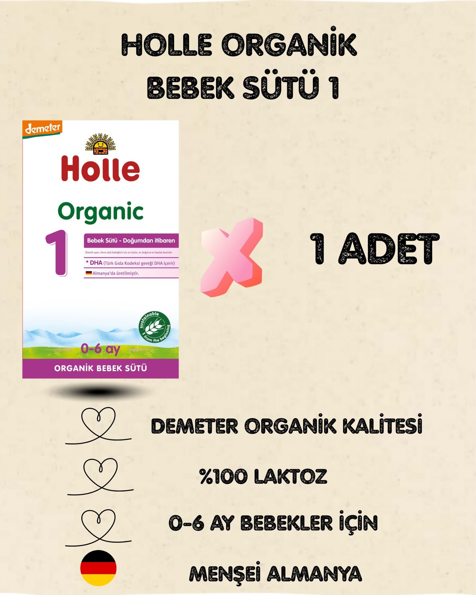 Holle Organik Bebek Sütü 1 400 gr