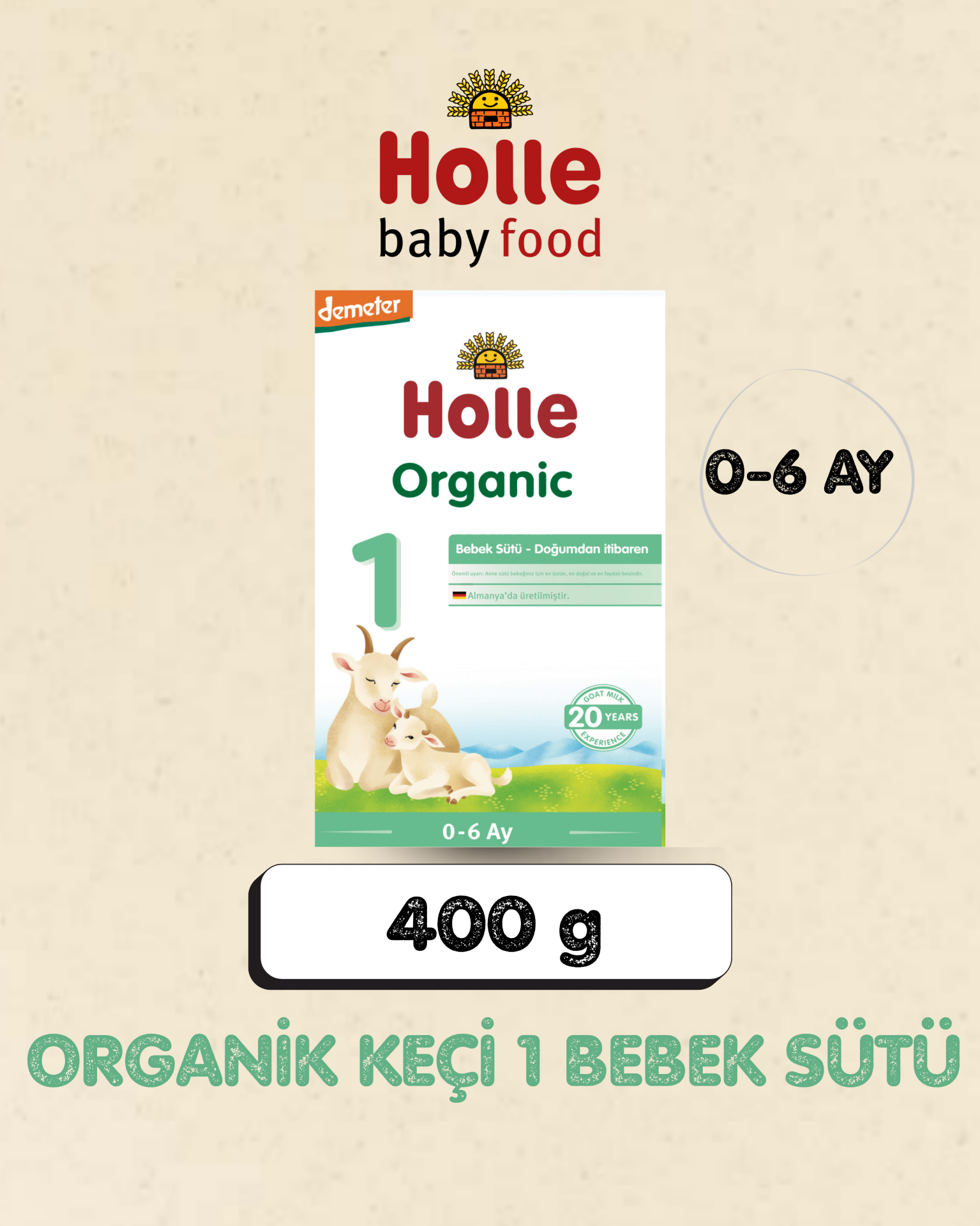 Holle Organik Keçi Bebek Sütü 1 400 gr