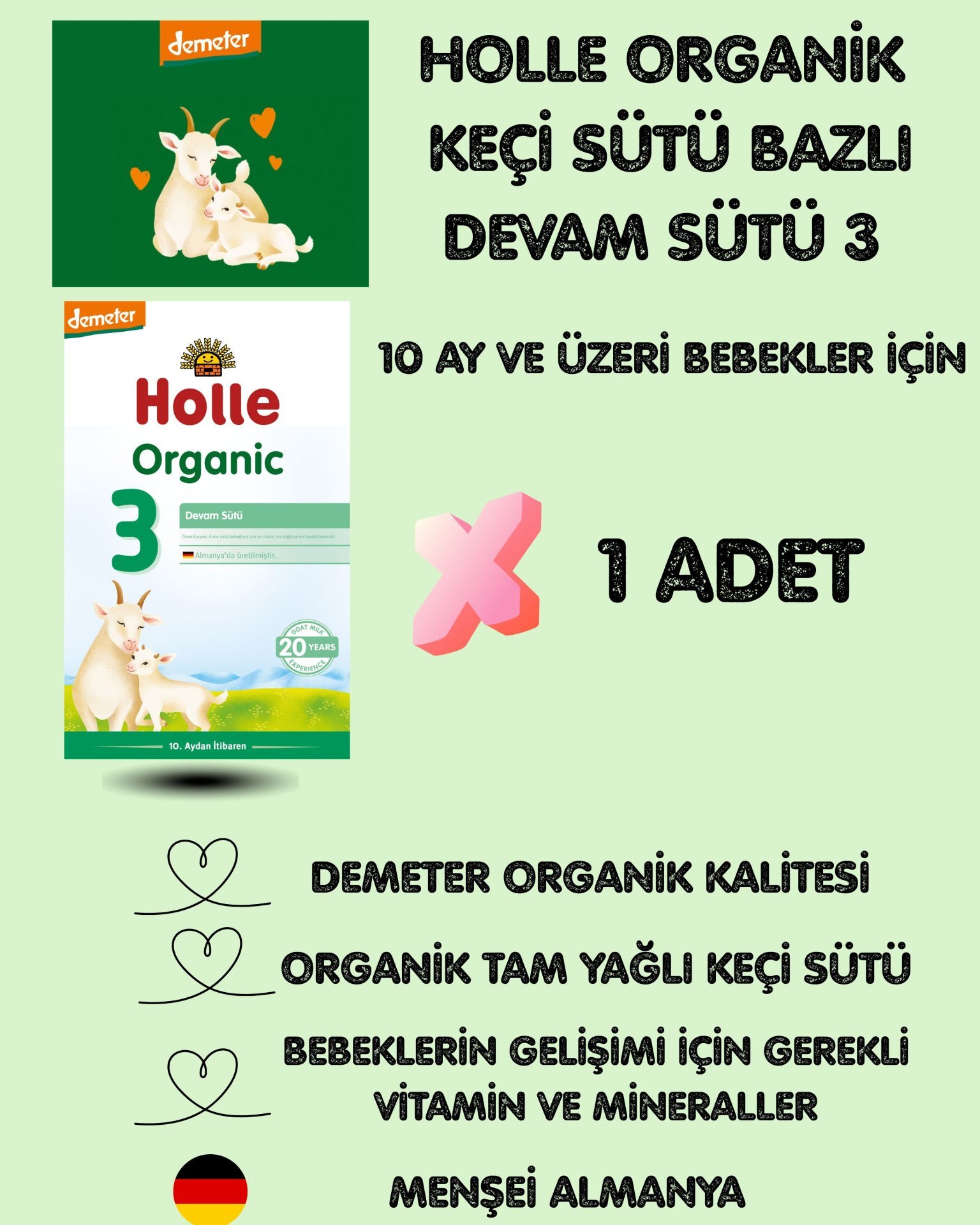 Holle Organik Keçi Devam Sütü 3 400 gr