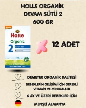 Holle Organik Devam Sütü 2 600 gr 12 Adet