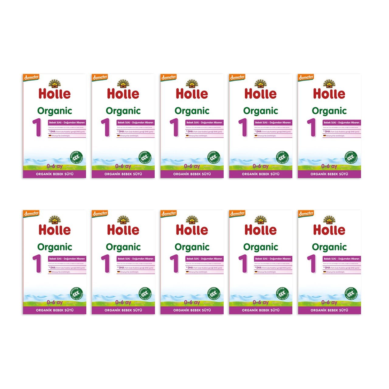 Holle Organik Bebek Sütü 1 400 gr 10 Adet