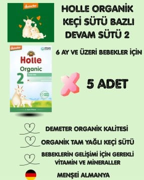 Holle Organik Keçi Devam Sütü 2 400 gr 5 Adet