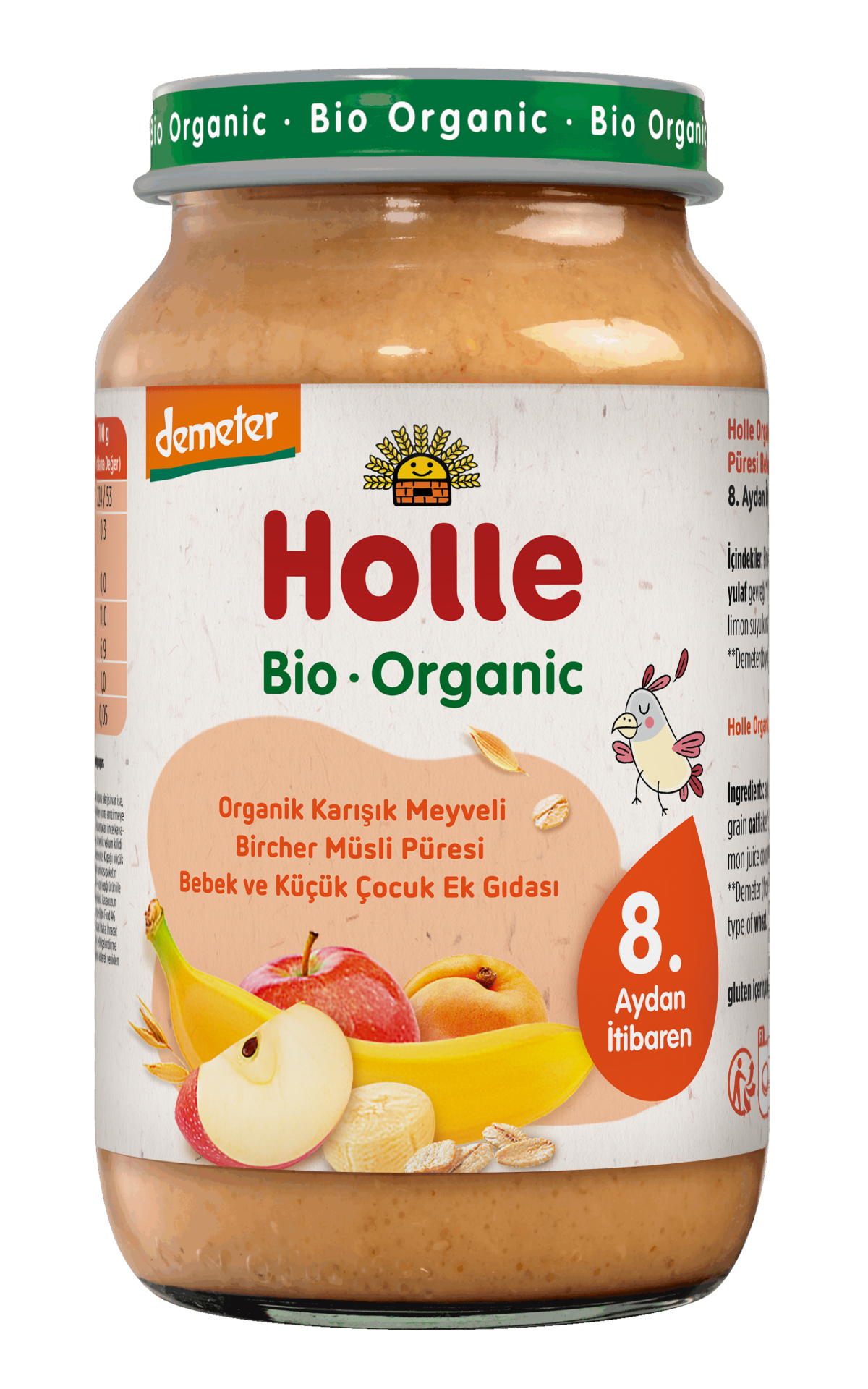HOLLE ORGANİK KARIŞIK MEYVELİ BİRCHER MÜSLİ PÜRESİ