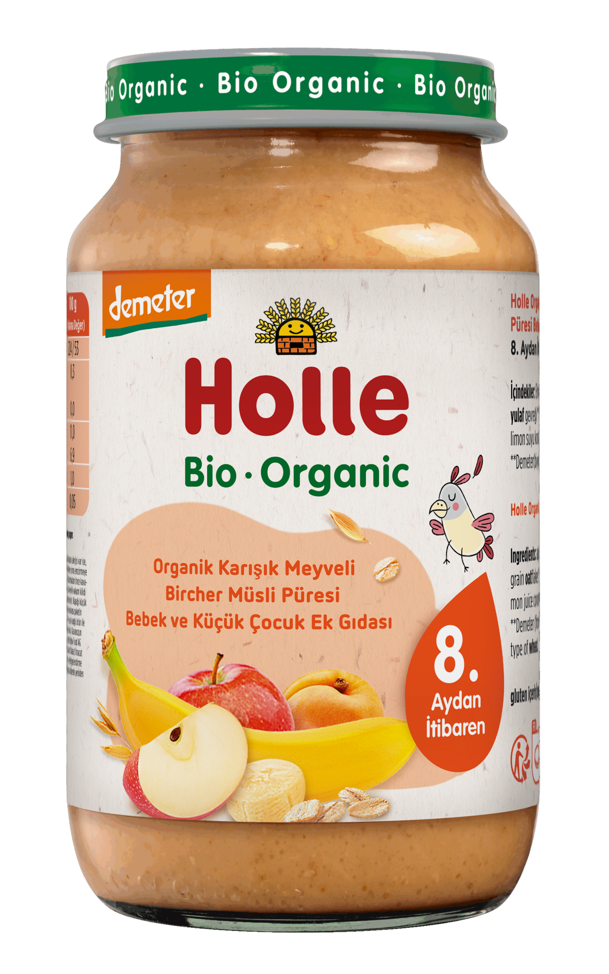 HOLLE ORGANİK KARIŞIK MEYVELİ BİRCHER MÜSLİ PÜRESİ