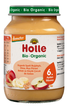 HOLLE ORGANİK SPELT BUĞDAYLI, ELMA, MUZ PÜRESİ