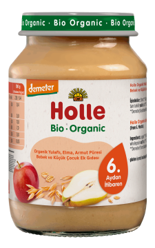 HOLLE ORGANİK YULAFLI, ELMA, ARMUT PÜRESİ