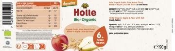 HOLLE ORGANİK YULAFLI, ELMA, ARMUT PÜRESİ