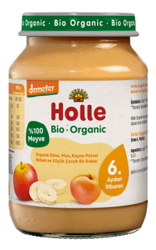 HOLLE ORGANİK ELMA, MUZ, KAYISI PÜRESİ