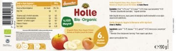 HOLLE ORGANİK ELMA, MUZ, KAYISI PÜRESİ