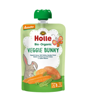 HOLLE ORGANİK VEGGİE BUNNY (HAVUÇ, TATLI PATATES, BEZELYE PÜRESİ)