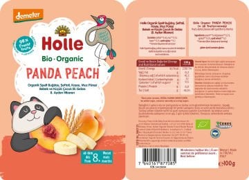 HOLLE ORGANİK PANDA PEACH (BUĞDAY, ŞEFTALİ, KAYISI, MUZ PÜRESİ)