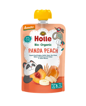HOLLE ORGANİK PANDA PEACH (BUĞDAY, ŞEFTALİ, KAYISI, MUZ PÜRESİ)