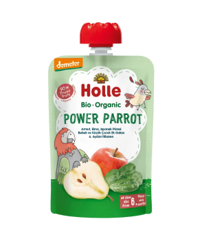 HOLLE ORGANİK POWER PARROT (ARMUT, ELMA, ISPANAK PÜRESİ)