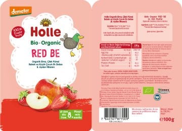 HOLLE ORGANİK RED BE (ELMA, ÇİLEK PÜRESİ)
