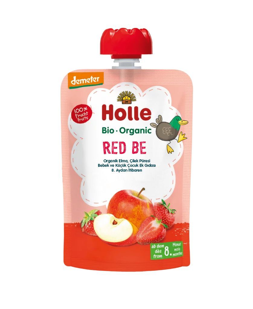 HOLLE ORGANİK RED BE (ELMA, ÇİLEK PÜRESİ)