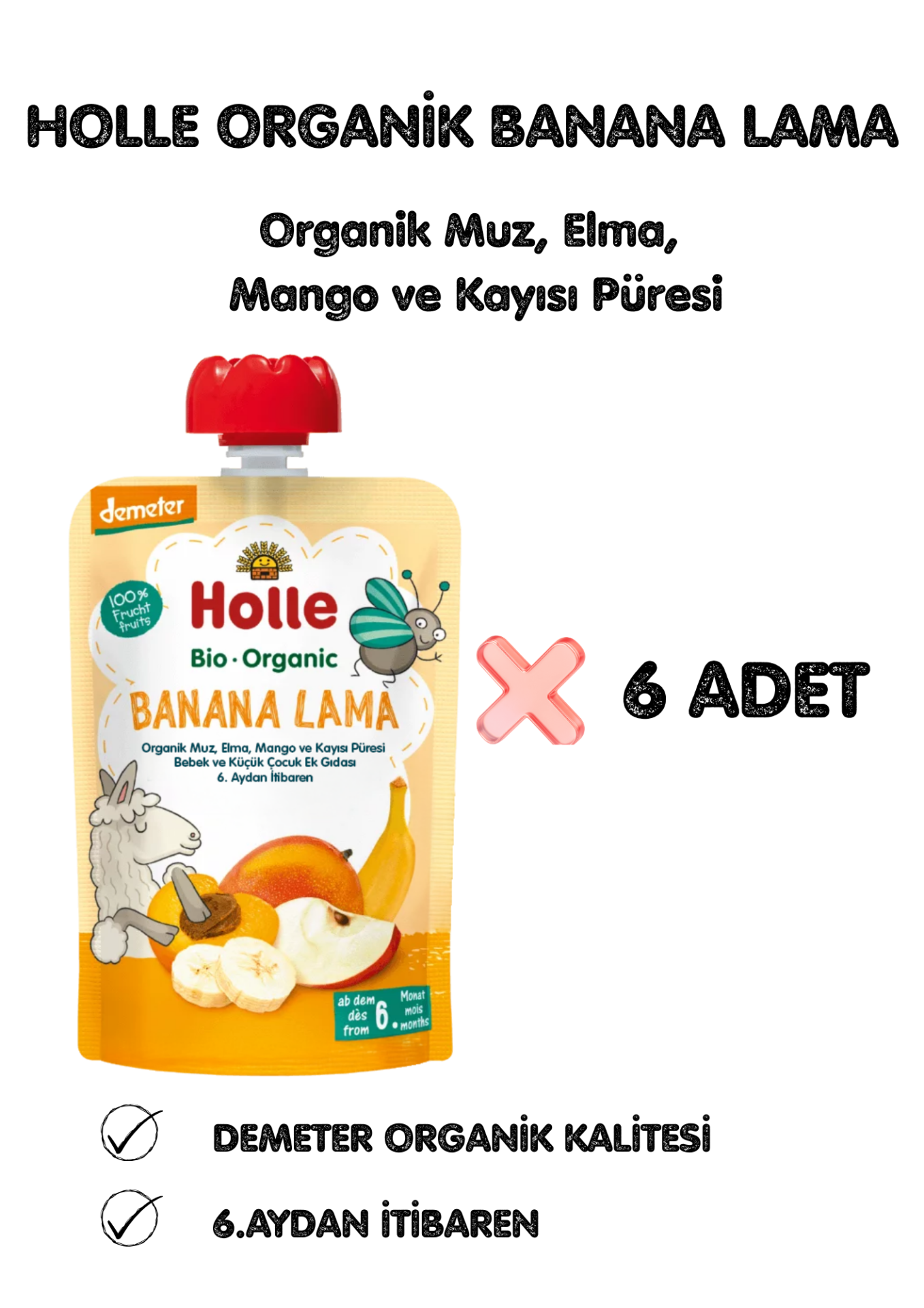 HOLLE ORGANİK BANANA LAMA 6'LI