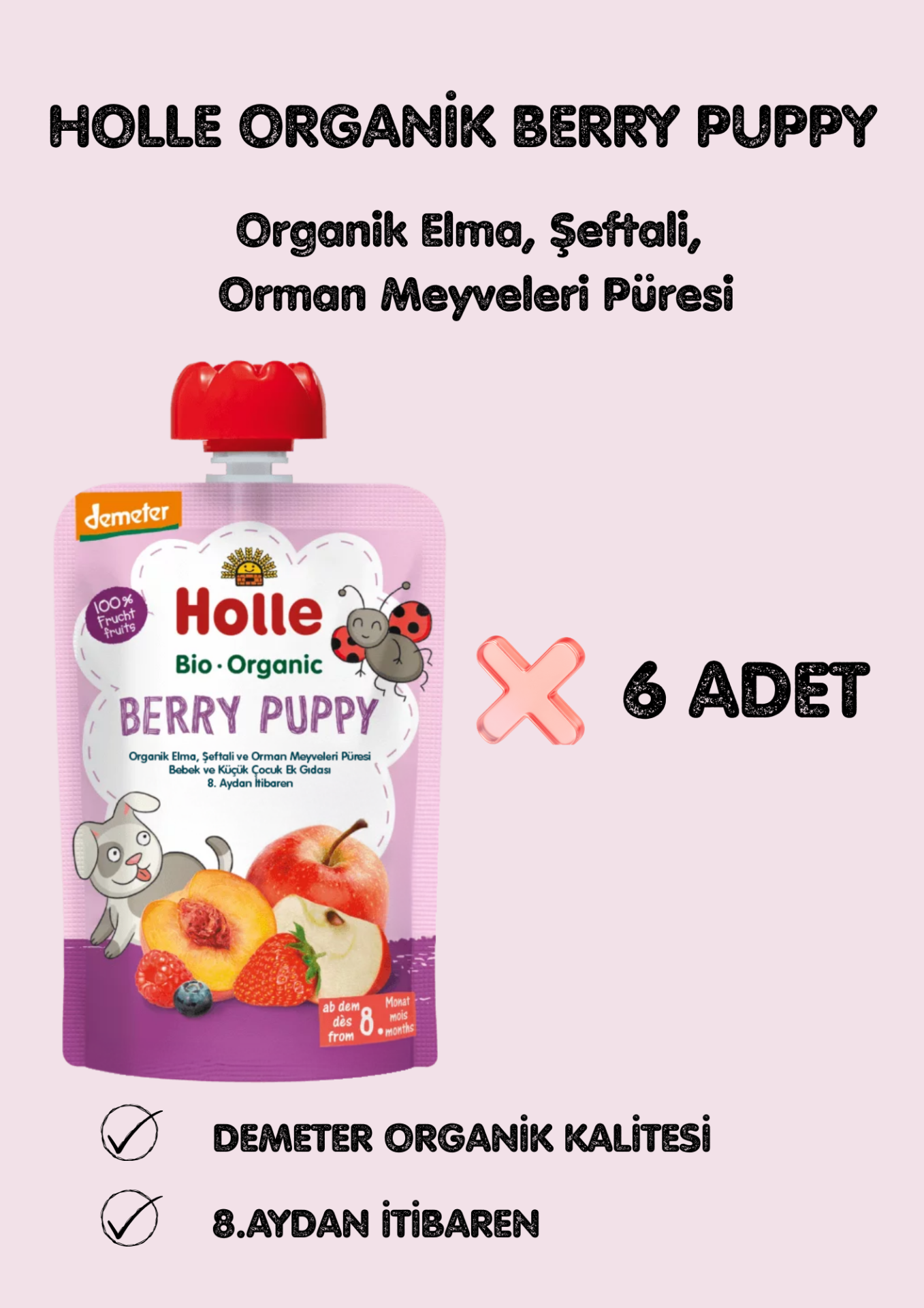 HOLLE ORGANİK BERRY PUPPY 6'LI