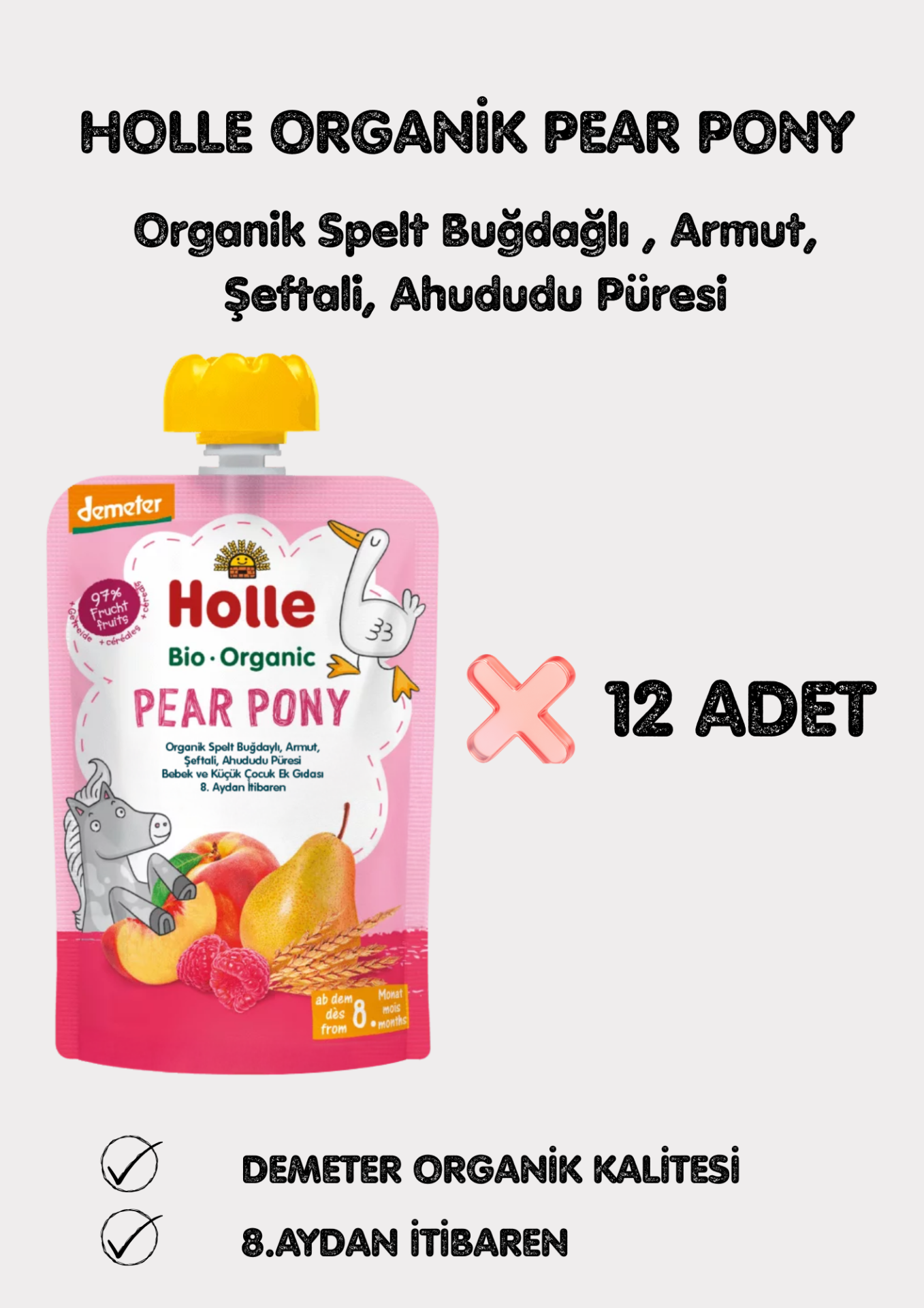 HOLLE ORGANİK PEAR PONY 12' Lİ