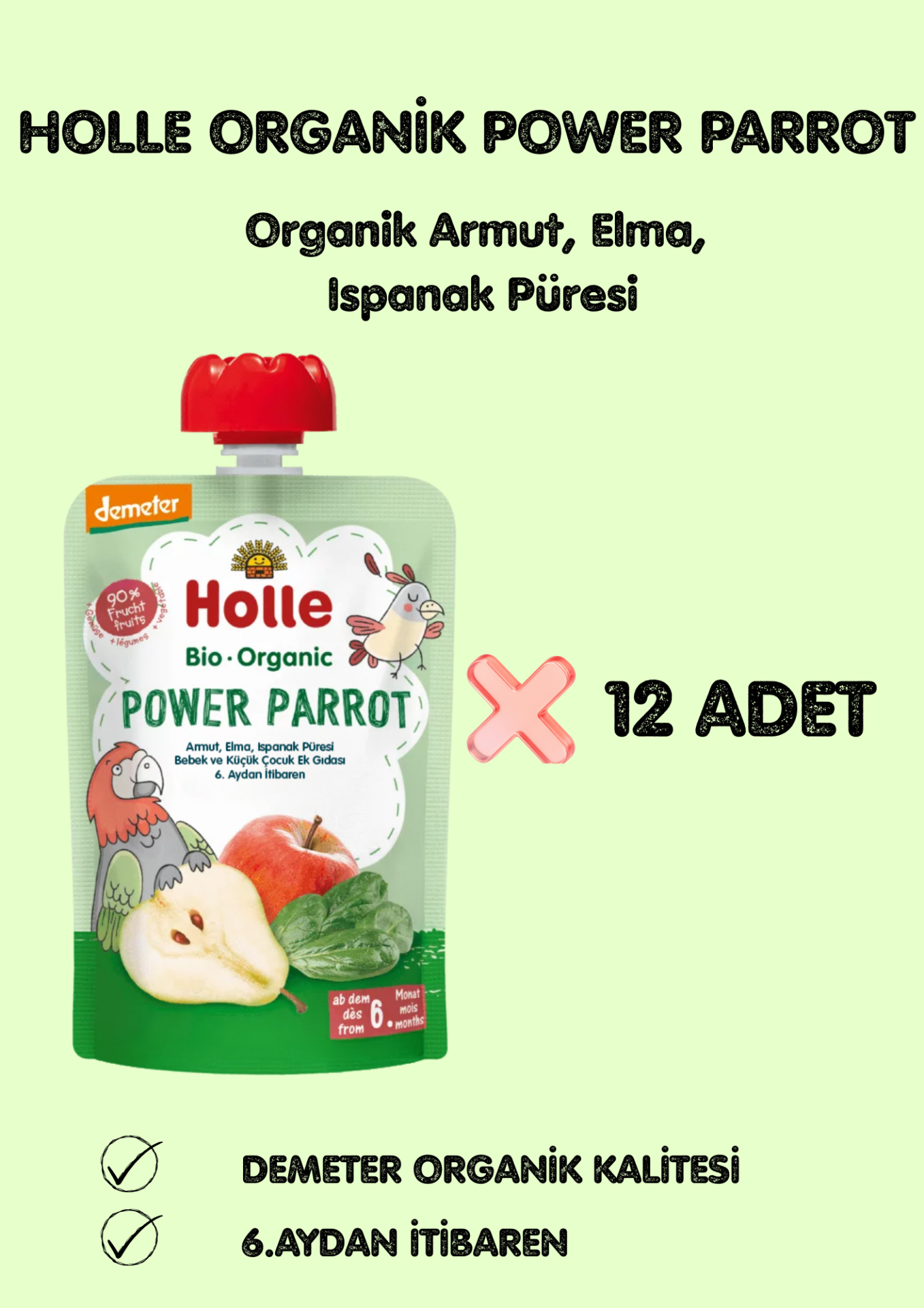 HOLLE ORGANİK POWER PARROT 12' Lİ