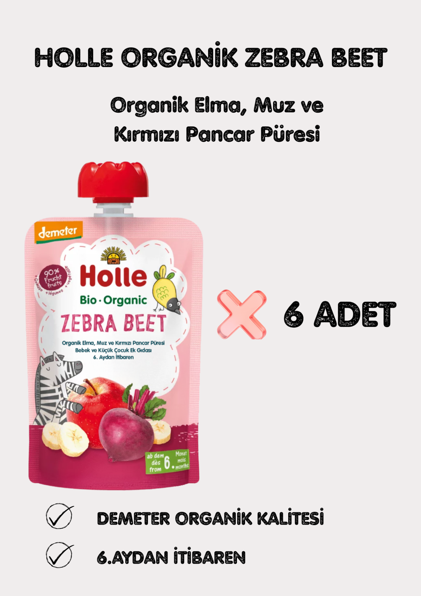 HOLLE ORGANİK ZEBRA BEET 6'LI