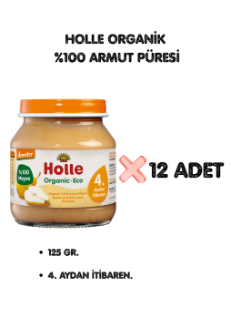 HOLLE ORGANİK %100 ARMUT PÜRESİ 12'Lİ PAKET