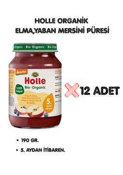 HOLLE ORGANİK ELMA, YABAN MERSİNİ PÜRESİ 12'Lİ PAKET