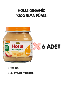HOLLE ORGANİK %100 ELMA PÜRESİ 6'LI PAKET