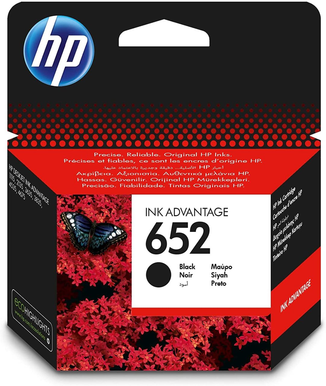 HP 652 Orijinal Siyah Mürekkep Kartuşu (F6V25AE)