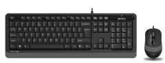 F1010-GRI A4 TECH F1010 Q Türkçe Siyah/Gri Multimedya Set (Klavye-Mouse)
